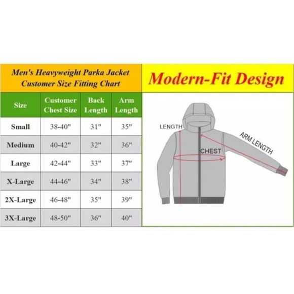 Galaxy by Harvic Spire Heavyweight Parka Jacket L - Picture 5 of 16